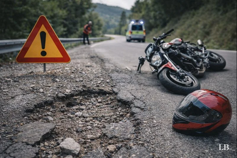 Accident moto : recours en cas de route défectueuse